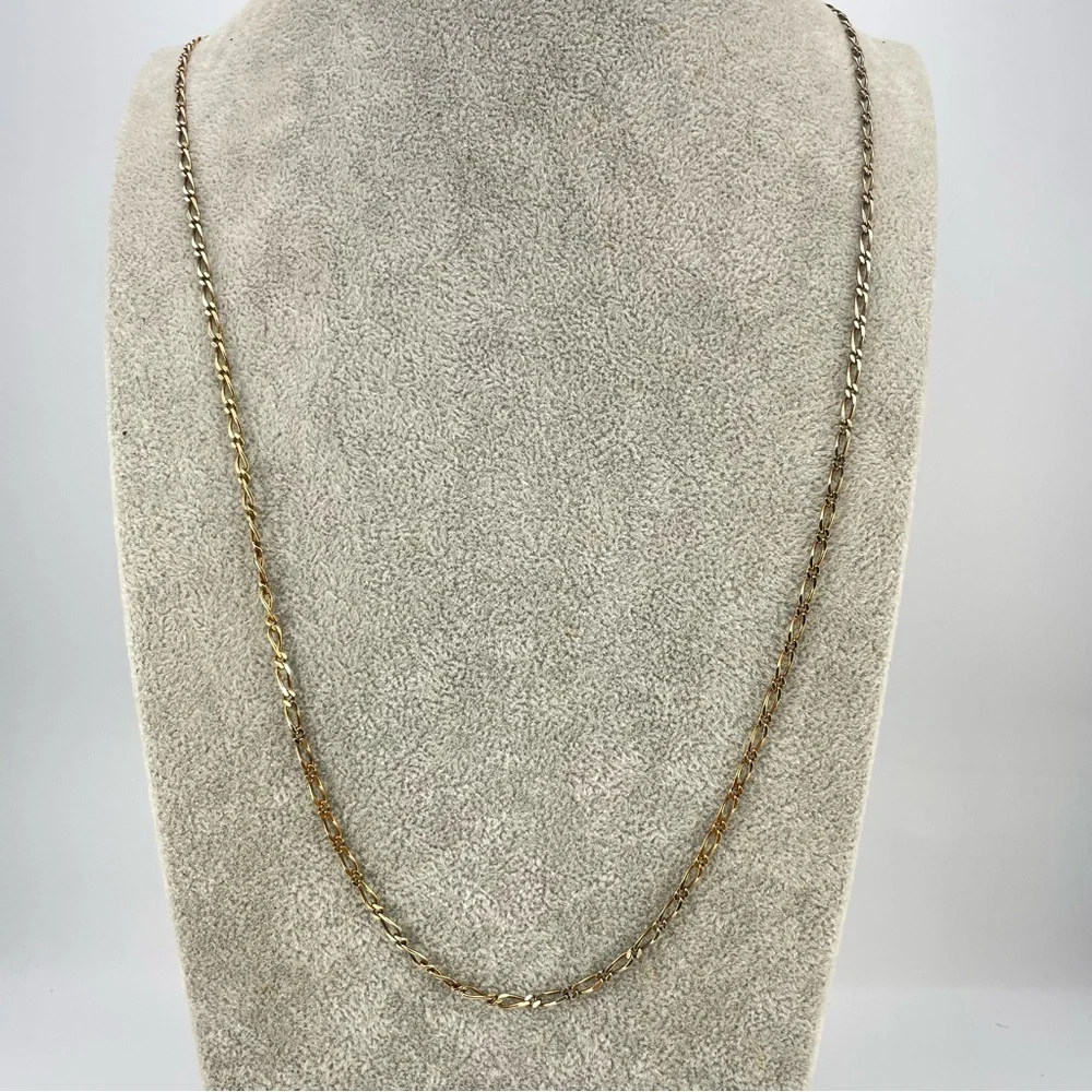 Beautiful Sterling Silver Italy Milor Figaro Chain Necklace 30” Long